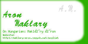 aron maklary business card